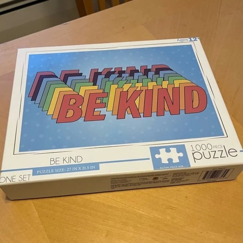 NEW Be Kind Puzzle 1000 Piece Multicolor Jigsaw Puzzle Sealed Puzzle Piece Bag